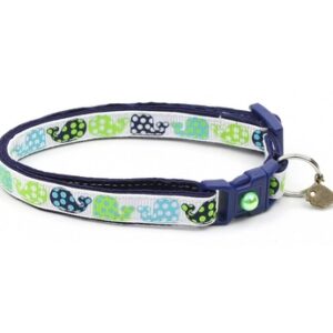 Polka Dot Whales Cat Collar